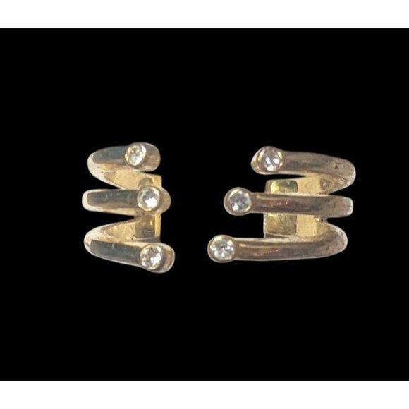 Baublebar Glam Gold Tone Tripe Layer Cage Ring With Clear Stones Size 7 - Picture 9 of 12